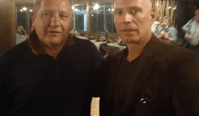 Poleksić sa jednim od junaka knjige