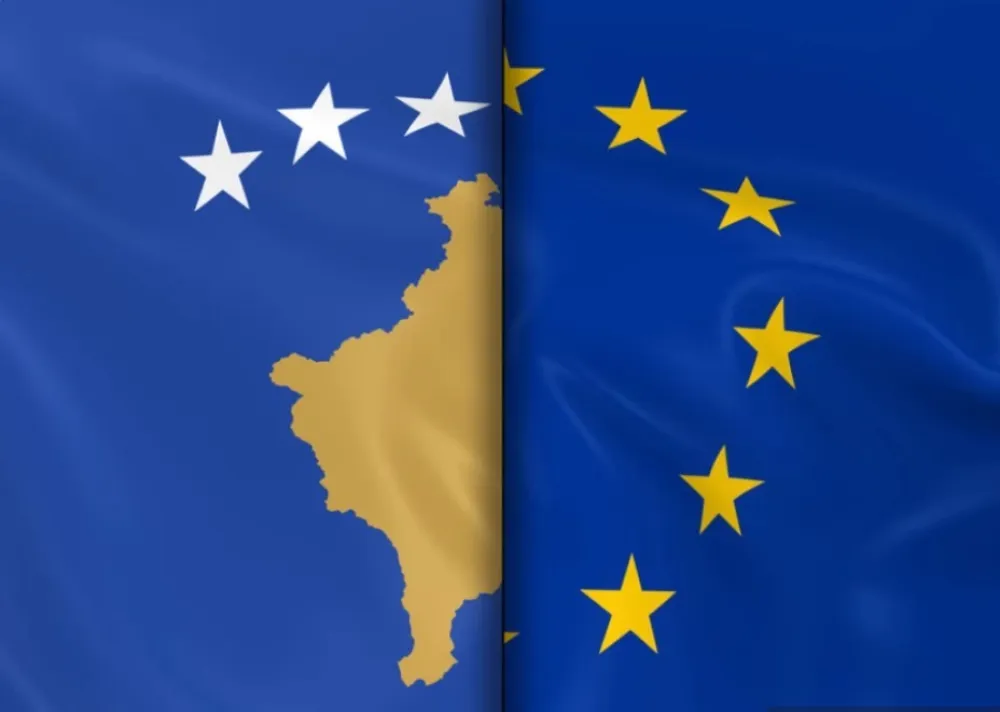 Ilustracija<br>zastave Kosova i Evropske unije