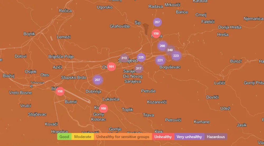 Sarajevo danas drugi najzagađeniji grad na svijetu
