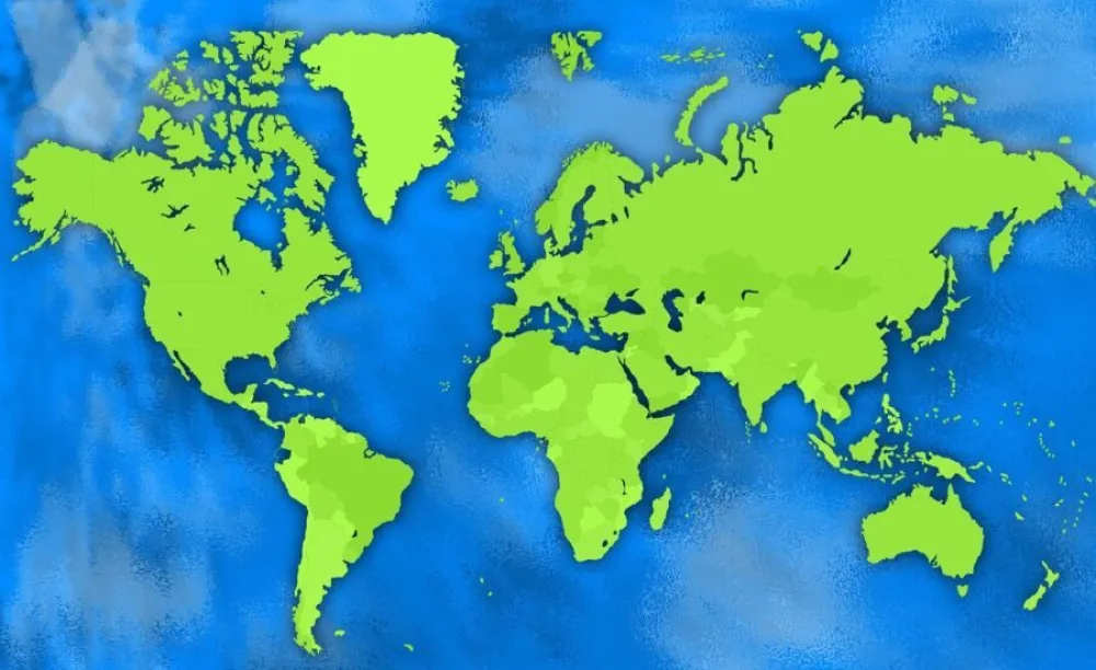 Ilustracija<br>Mapa najopasnijih zemalja, mapa svijeta