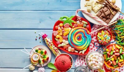 Ilustracija<br>slatki&scaron;i, bomboni, sladoled