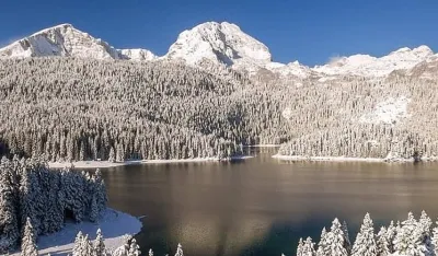 Ilustracija<br>jezero, zima, voda, vremenska prognoza