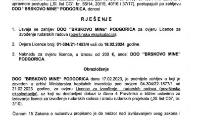 Kompaniji Brskovo Mine istekla rudarska licenca