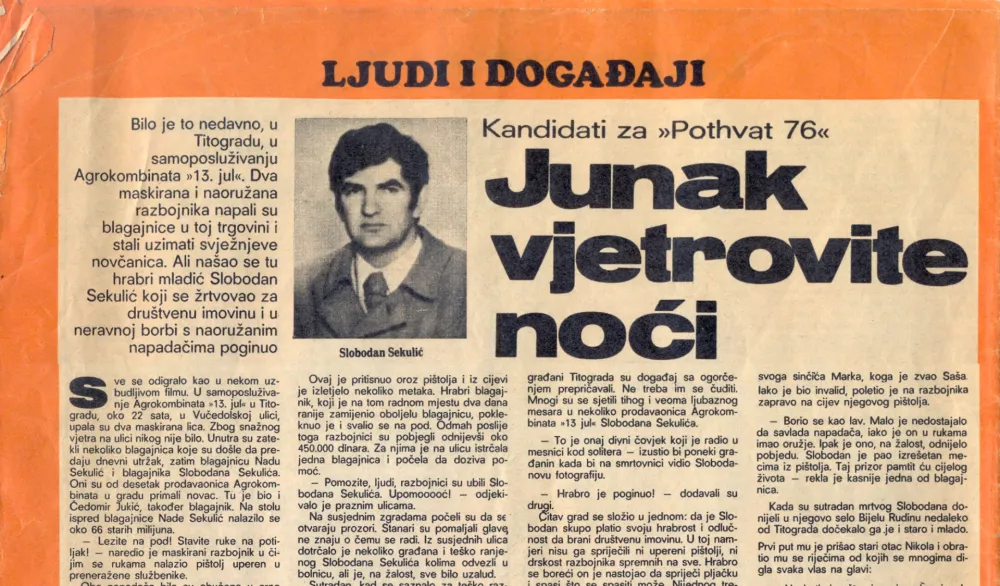 Sjećanje: Humani gest Slobodana Sekulića koji je uzdrmao Titograd do srca