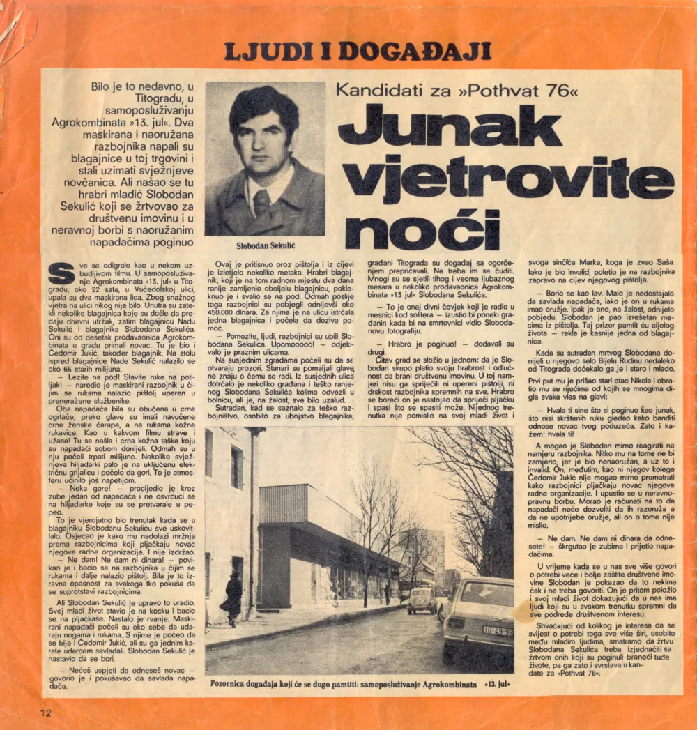 Sjećanje: Humani gest Slobodana Sekulića koji je uzdrmao Titograd do srca