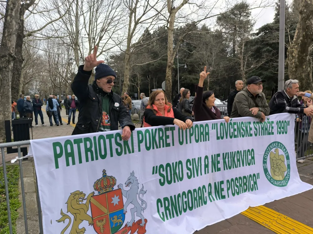 Protest ispred Skup&scaron;tine Crne Gore zbog posjete Dodika