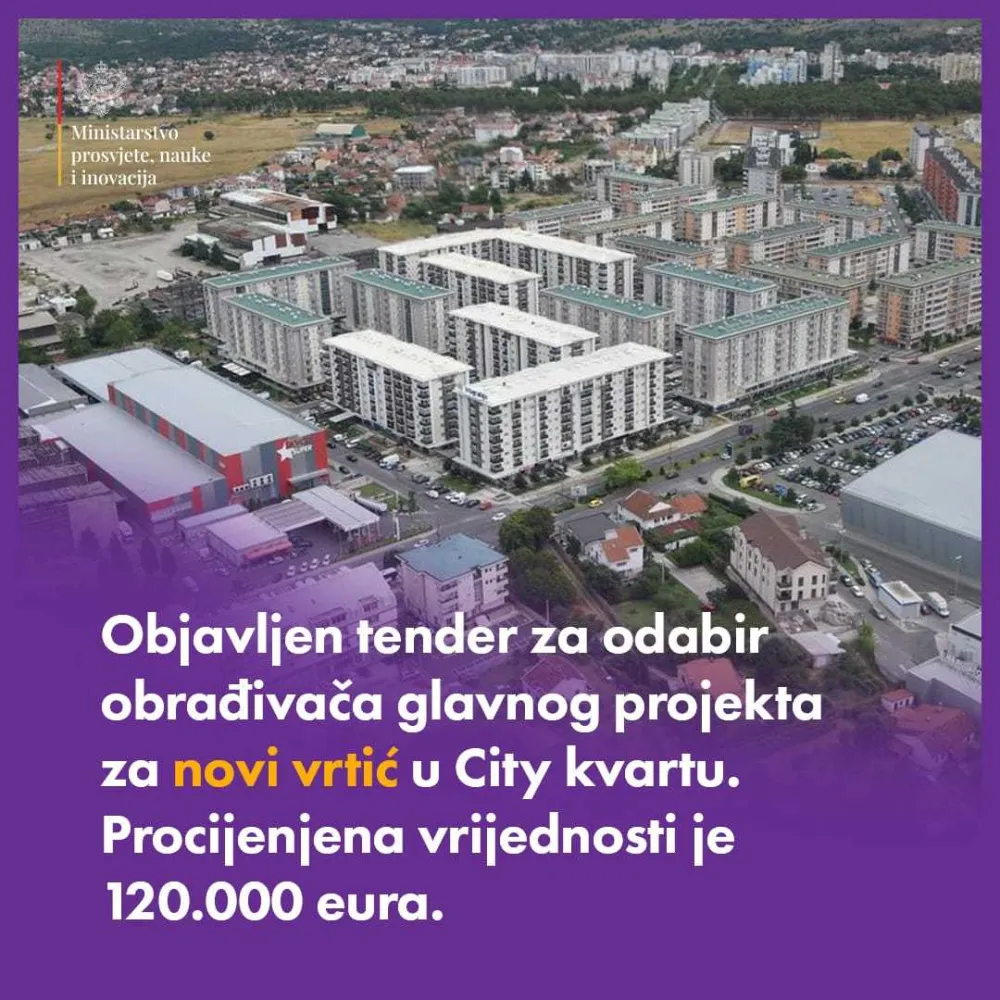 Raspisan tender za vrtić u Siti kvartu