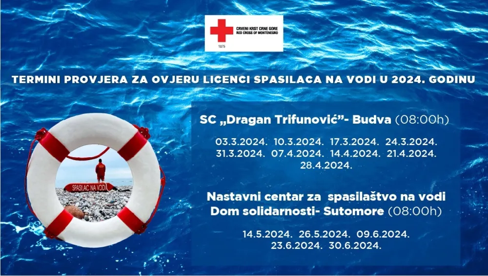 CKCG: Počele provjere za ovjeru licenci za spasioce na vodi
