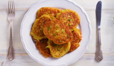 Potato pancakes. Vegetable fritters, latkes, draniki - popular dish in many countries