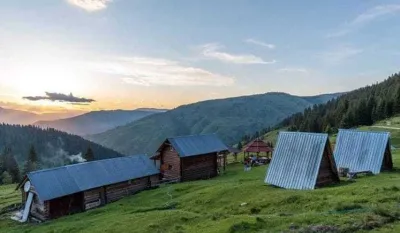 IlustracijaPlanina, katuni, selo, priroda, vremenska prognoza