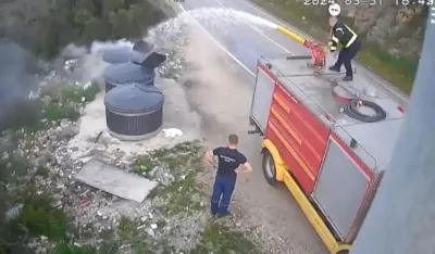 ZAPALJEN POLUPODZEMNI KONTEJNER