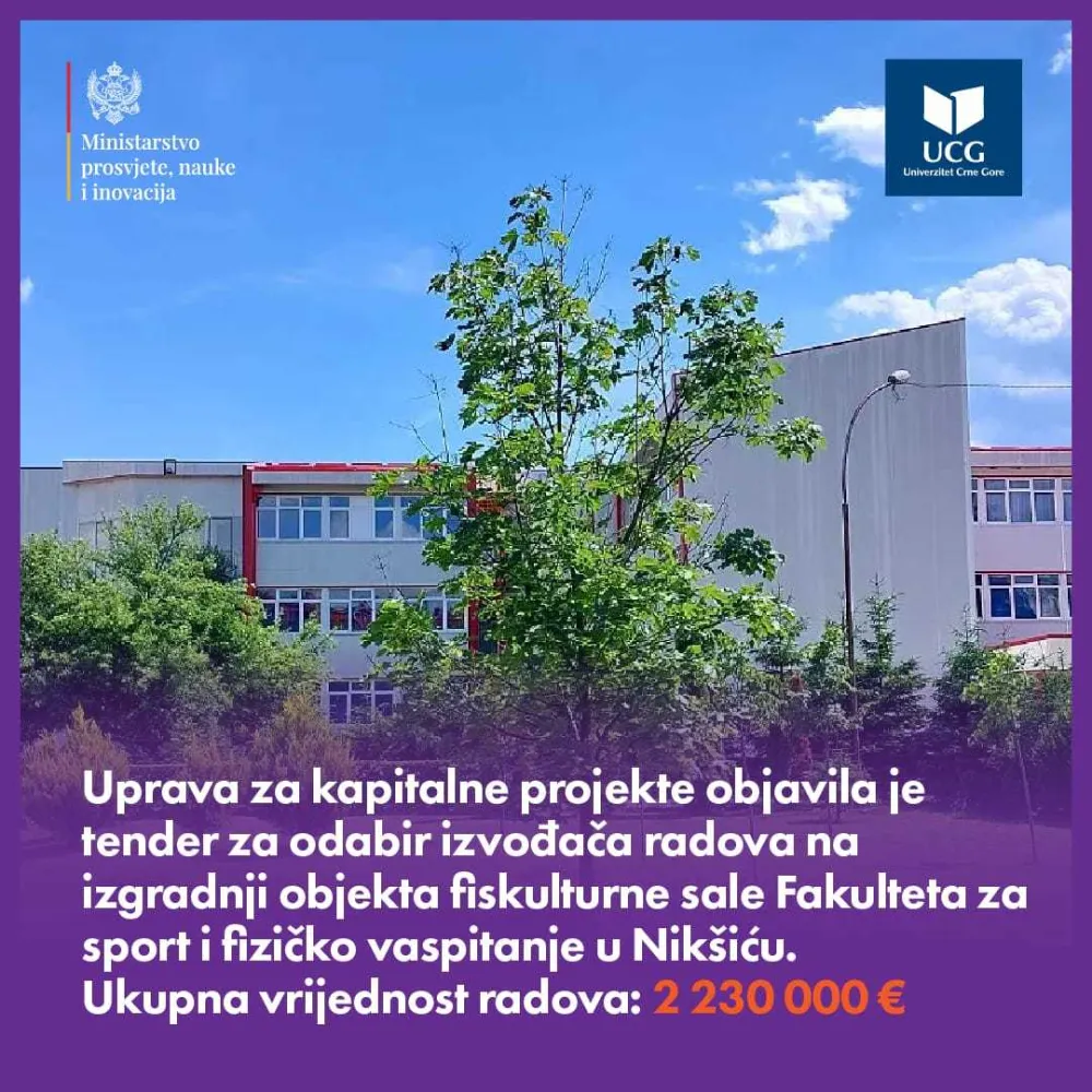 tender za fiskulturnu salu u Nik&scaron;iću