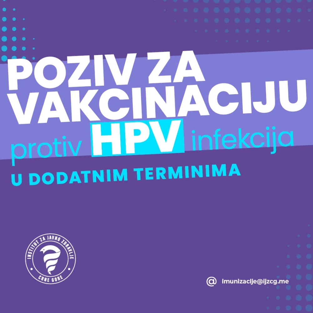 Dodatni termini za vakcinaciju protiv HPV infekcija