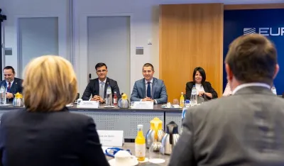 Aleksa Bečić i Danilo &Scaron;aranović na sastanku sa Ketrin De Bol