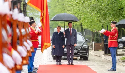 (FOTO/VIDEO) Milatović dočekao Pirc Musar u Rezidenciji na Cetinju