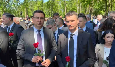 Milun Zogović i Vladislav Bojović na obilježavanju Dana sjećanja na žrtve genocida u Jasenovcu