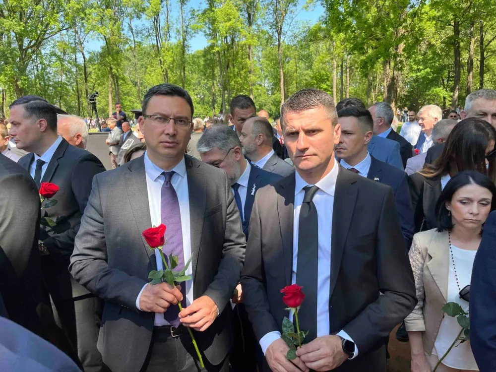 Milun Zogović i Vladislav Bojović na obilježavanju Dana sjećanja na žrtve genocida u Jasenovcu