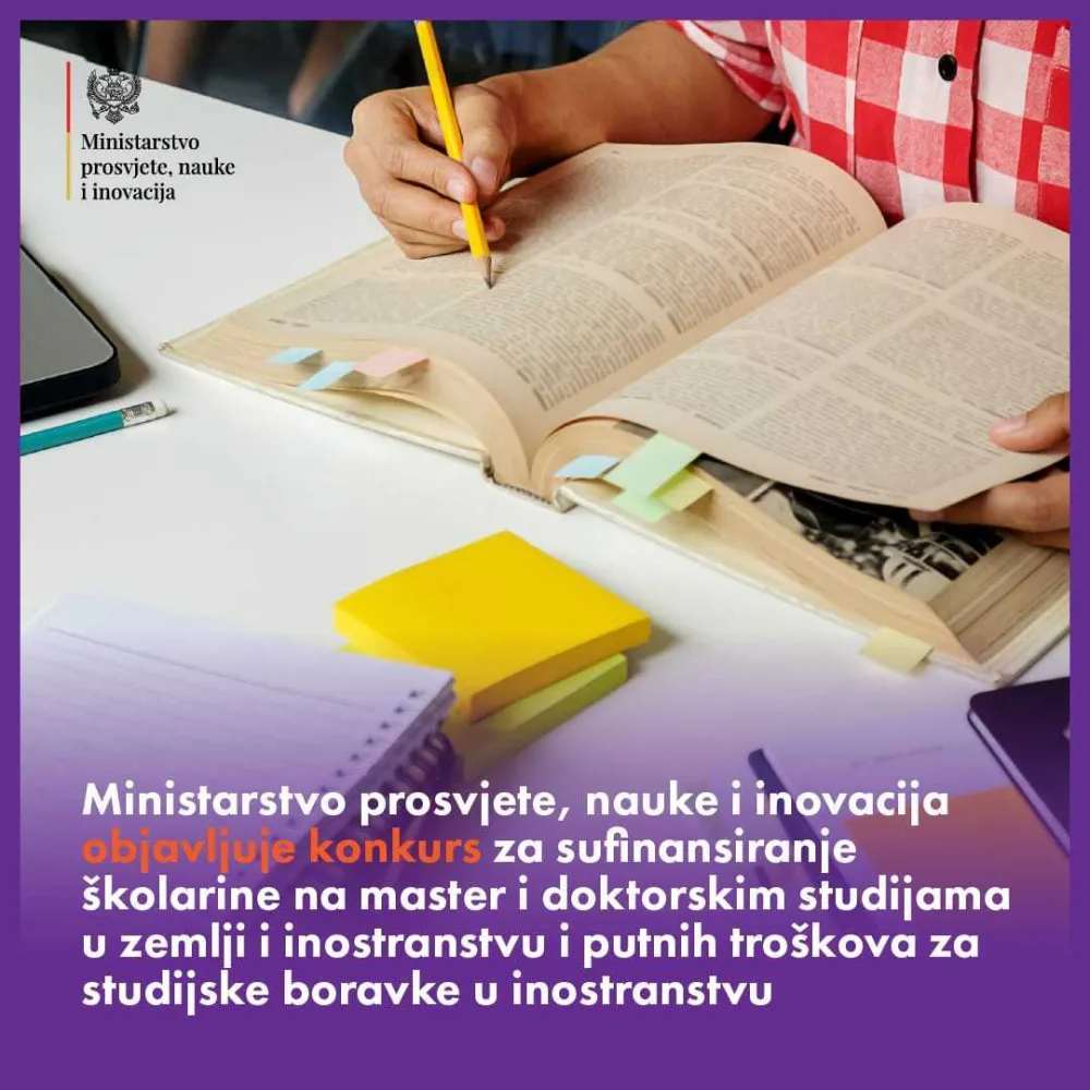 Konkurs za sufinansiranje &scaron;kolarine na master i doktorskim studijama