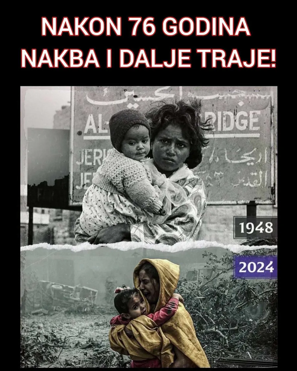 Ambasada Palestine: I nakon 76 godina Nakba&nbsp;traje, etničko či&scaron;ćenje u kojem je nenaoružana nacija uni&scaron;tena