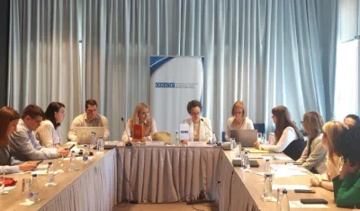  &Scaron;efica Misije OEBS-a u Crnoj Gori Dominique Waag na otvaranju obuke na temu sudske simulacije u slučajevima rodno zasnovanog nasilja u Budvi, 28. maj 2024. godine.