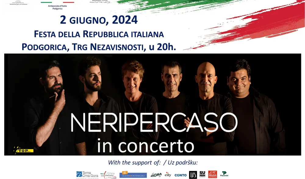 &bdquo;Podgoričko kulturno ljeto&rdquo;: Koncert grupe &bdquo;Neri per caso&rdquo;