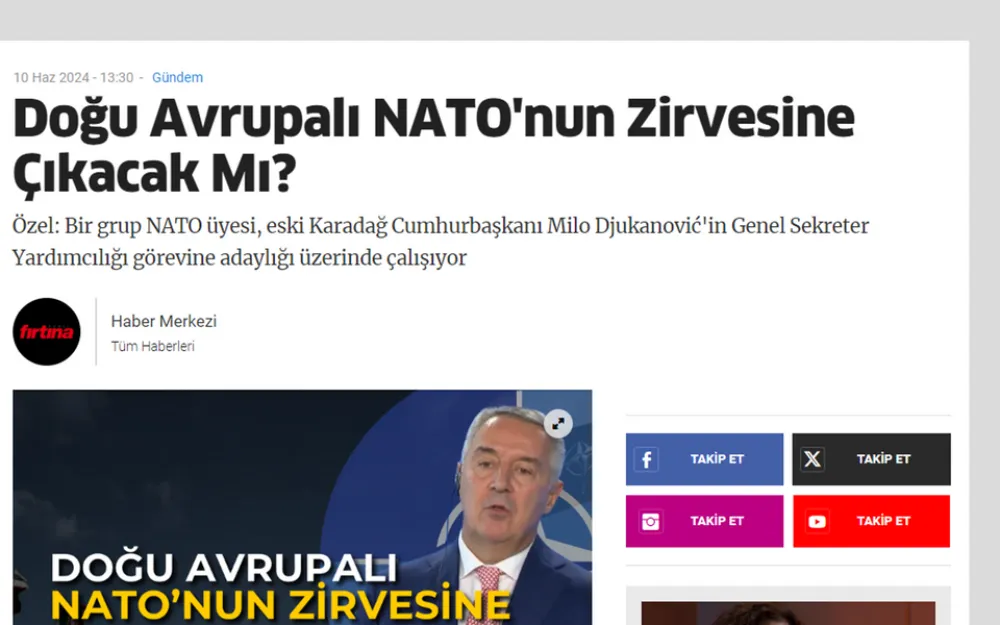 Milu Đukanoviću pripremaju kandidaturu za NATO
