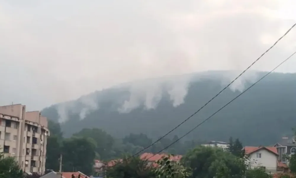 Pljevlja: Požar na brdu Golubinja i dalje aktivan, na terenu&nbsp;14 vatrogasaca, uključen i vojni&nbsp;helikopter