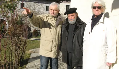Novica Đurić, Ilija Laku&scaron;ić i Ranko Jovović u Manastiru Morača