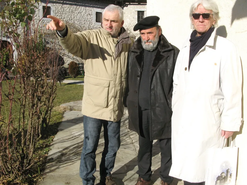 Novica Đurić, Ilija Laku&scaron;ić i Ranko Jovović u Manastiru Morača