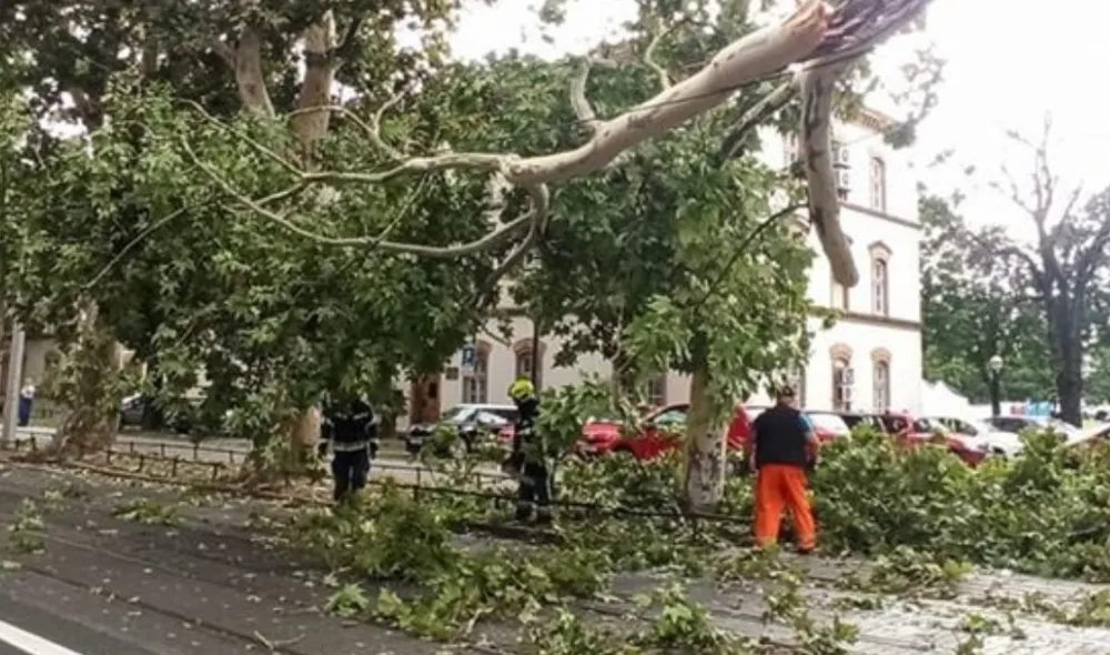 Nevrijeme u regionu: Vjetar ru&scaron;io stabla u Zagrebu, grad pogodio Sloveniju