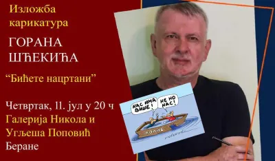 Večeras u Beranama izložba karikatura Gorana &Scaron;ćekića