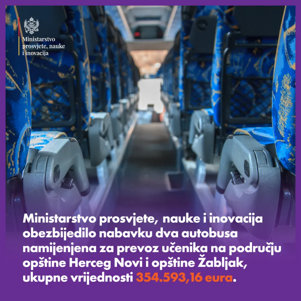 Autobisi za đake Žabljaka i Herceg Novog