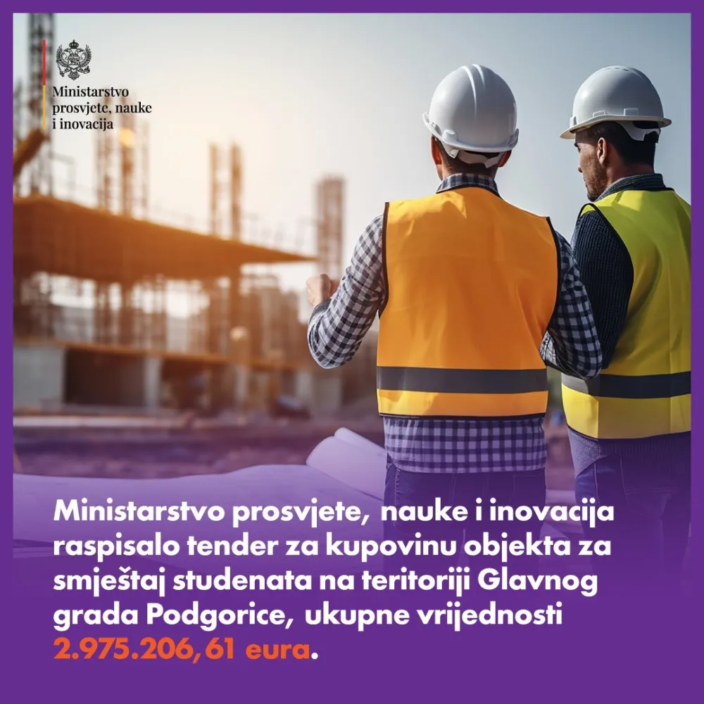 Raspisan tender za kupovinu objekta za smje&scaron;taj studenata u Podgorici