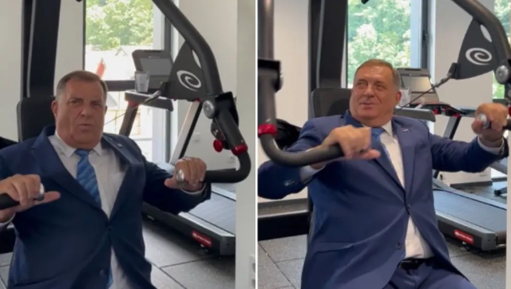 Dodik u teretani isprobao sprave&nbsp;za vježbanje