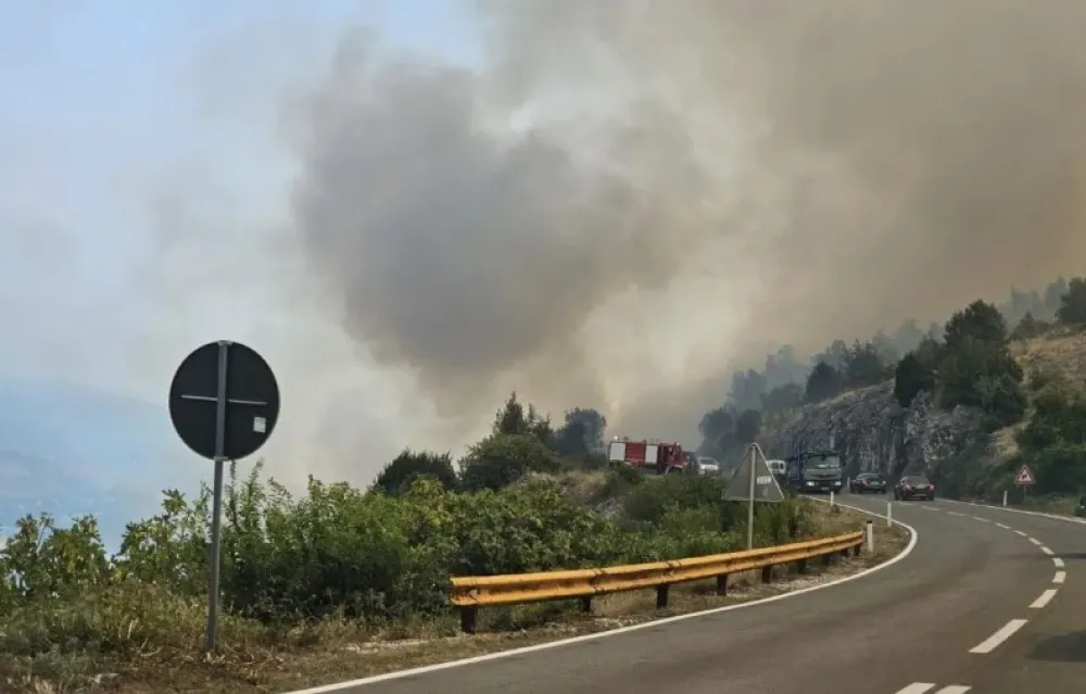 Požar u mjestu Dreno&scaron;tica, vatra stigla do magistrale