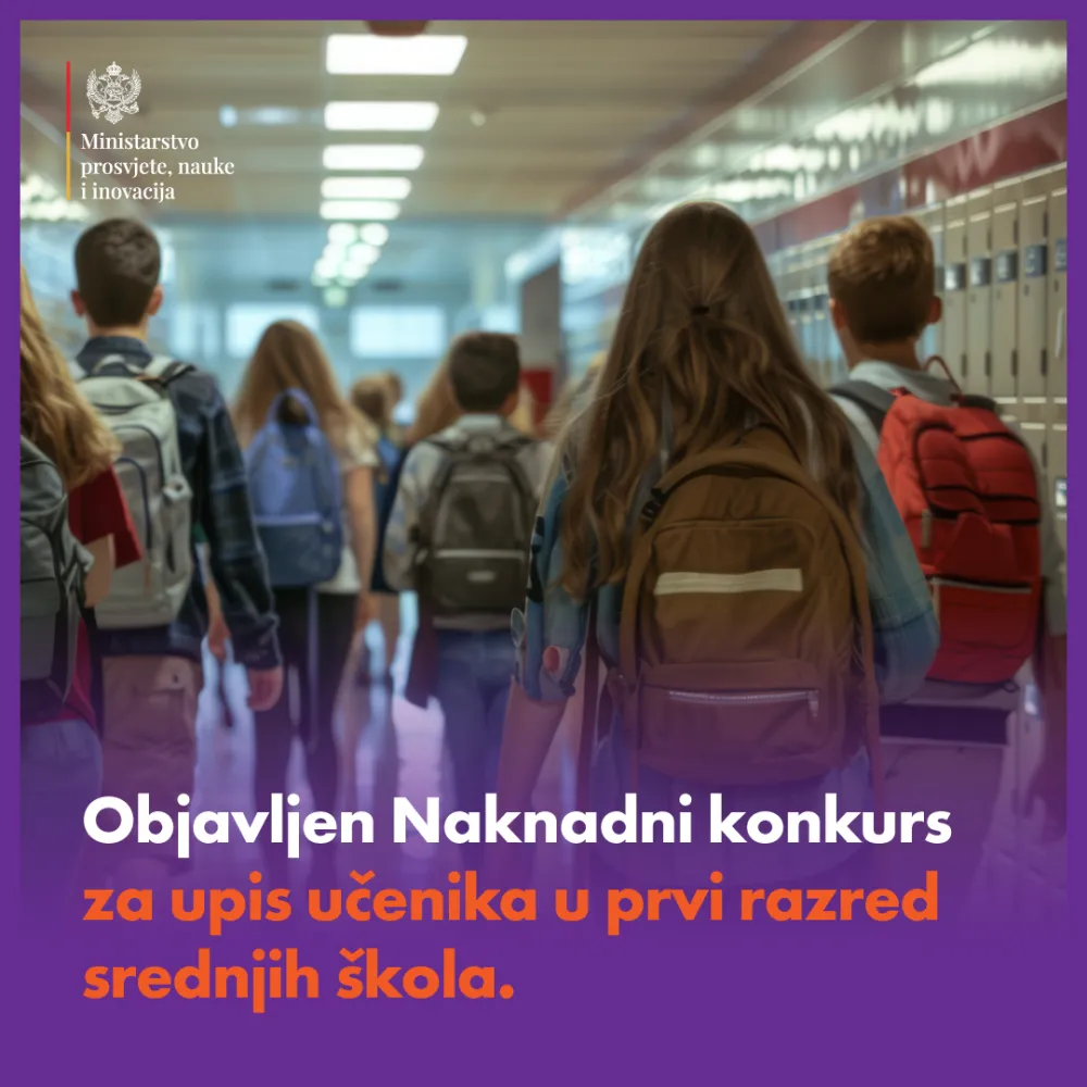 Objavljen Naknadni konkurs za upis učenika u prvi razred srednjih &scaron;kola: Ogla&scaron;eno 2.940 mjesta