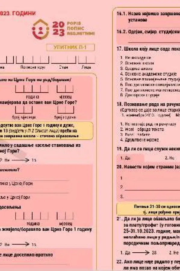 Monstat: Po drugi put objavljen tender za reviziju koda softvera za kontrolu une&scaron;enih podataka popisa