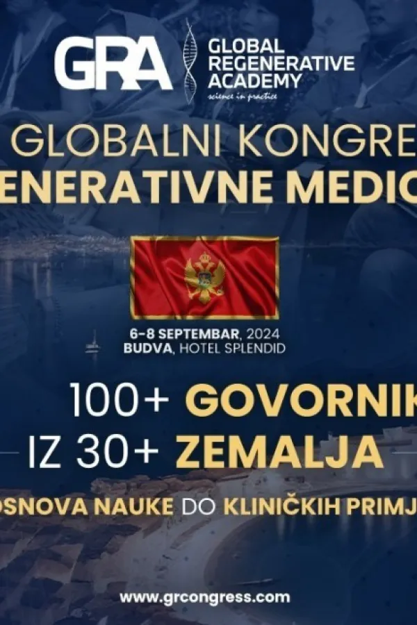Crna Gora domaćin Petog globalnog kongresa regenerativne medicine