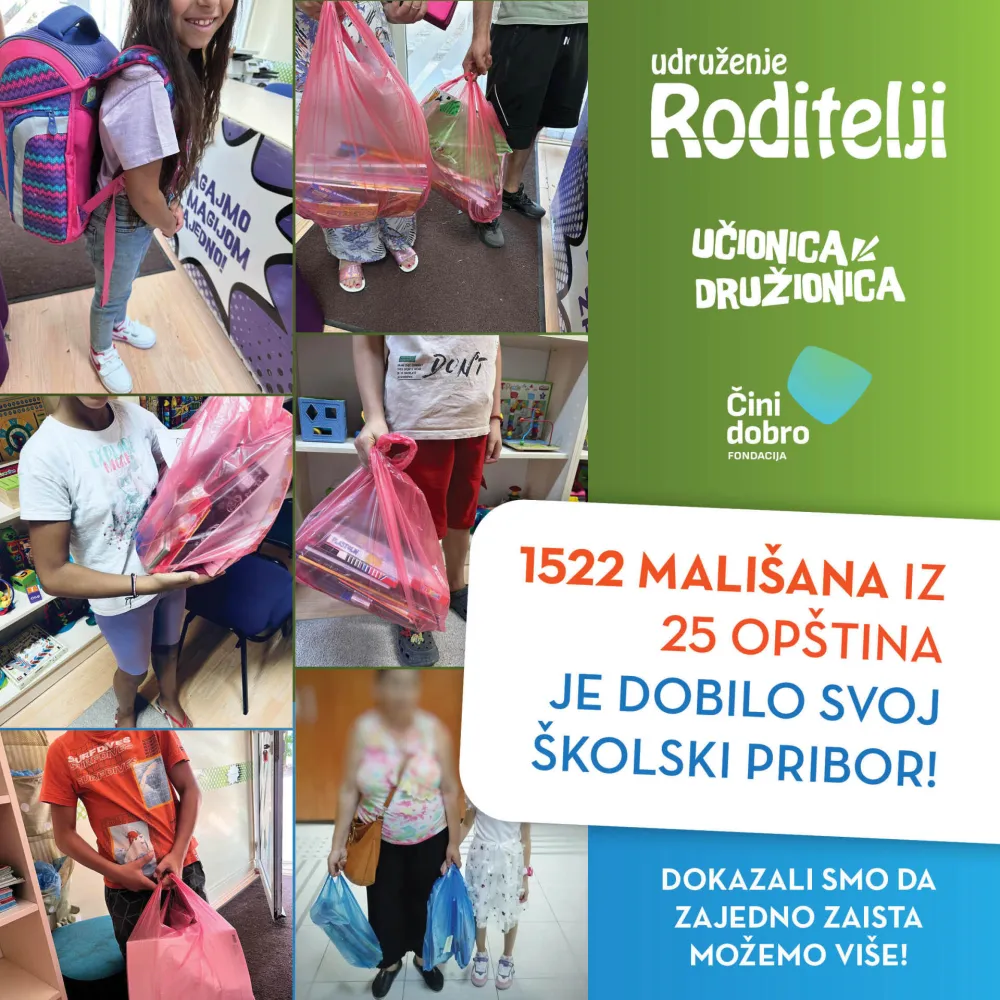 Vi&scaron;e od 1,5 hiljada djece iz najugroženijih porodica dobilo &scaron;kolski pribor
