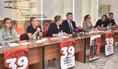 Детаљ с прес конференције одржане у КИЦ "Будо Томовић"
