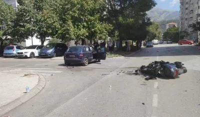 Sudar u Baru, povrijeđen motociklista