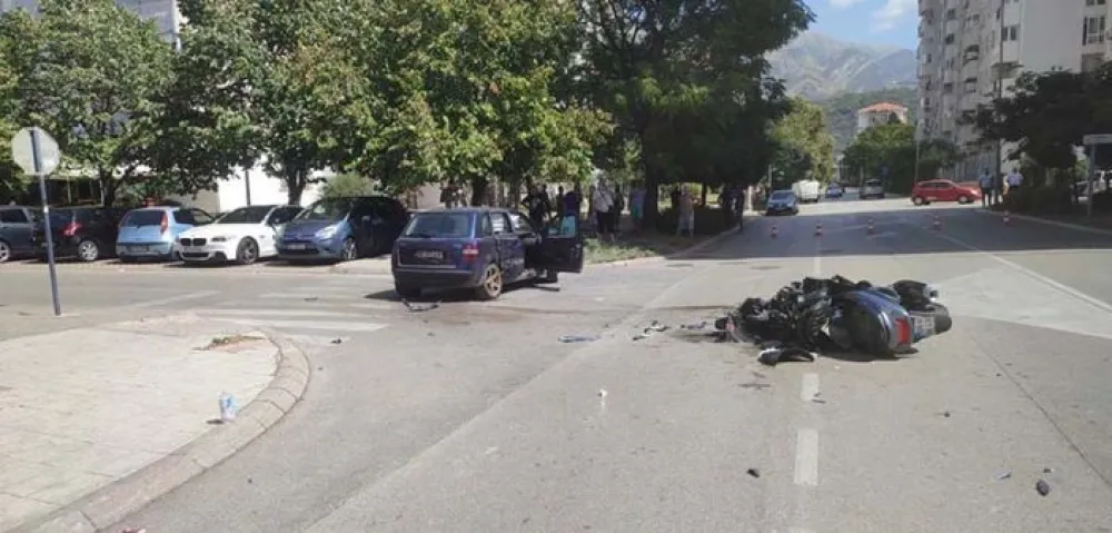 Sudar u Baru, povrijeđen motociklista