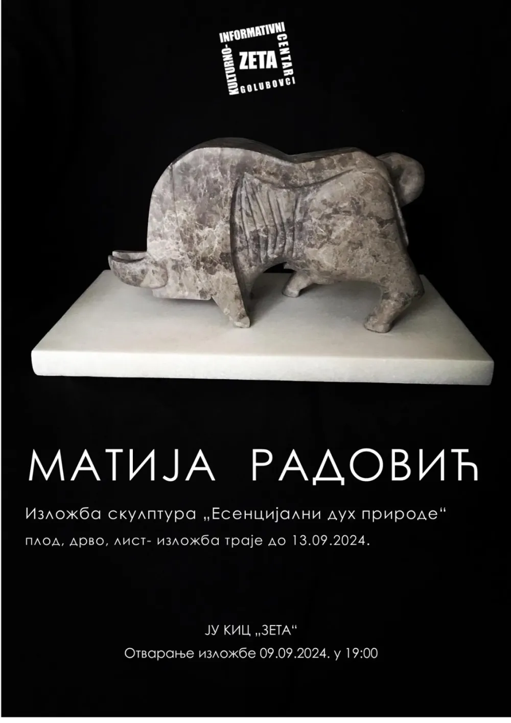 Плакат за изложбу Матије Радовића у Зети