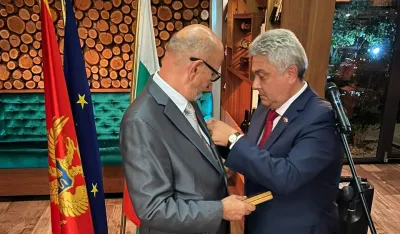 Jovović odlikovan "Zlatnom lovorovom grančicom" Ministarstva vanjskih poslova Bugarske