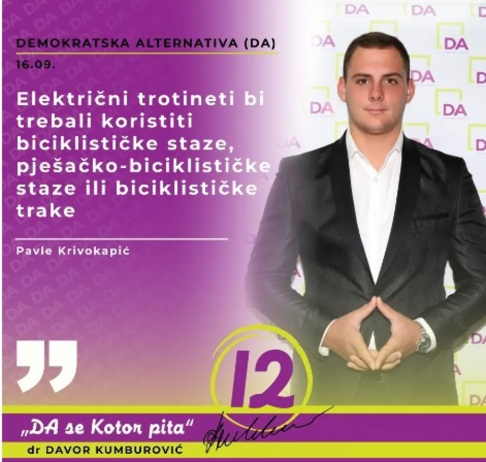 Krivokapić predlaže da električni trotineti u Kotoru budu registrovani
