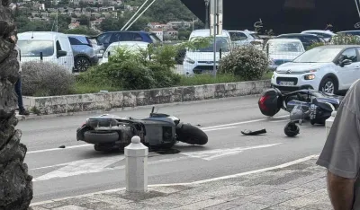 (FOTO) Kotor: Sudar dva motora izazvao gužve u saobraćaju