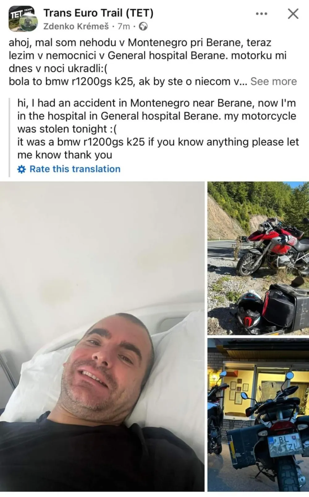 Državljaninu Če&scaron;ke nakon udesa u tunelu Klisura ukrali motor