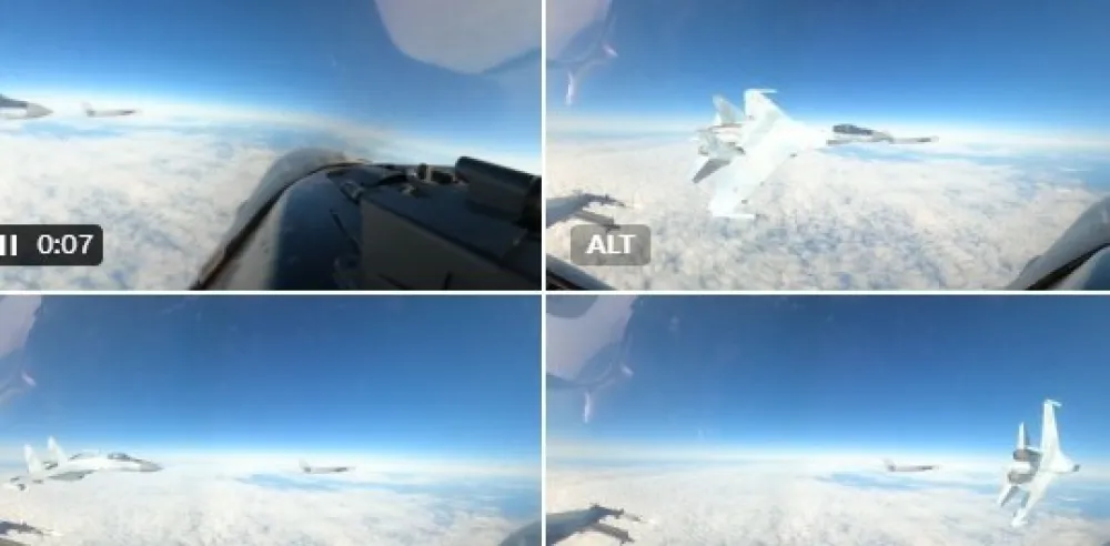 Snimak susreta ruskog i američkog aviona kod Aljaske