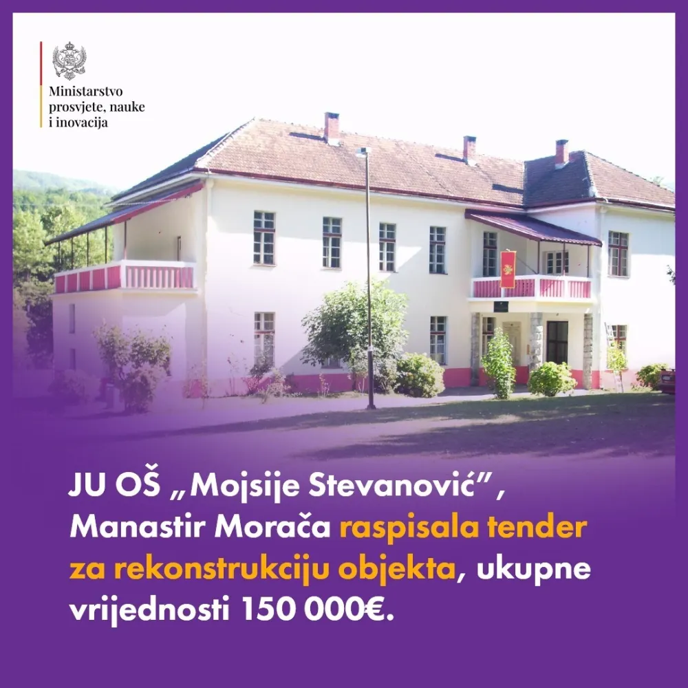 Raspisan tender za rekonstrukciju O&Scaron; "Mojsije Stevanović"
