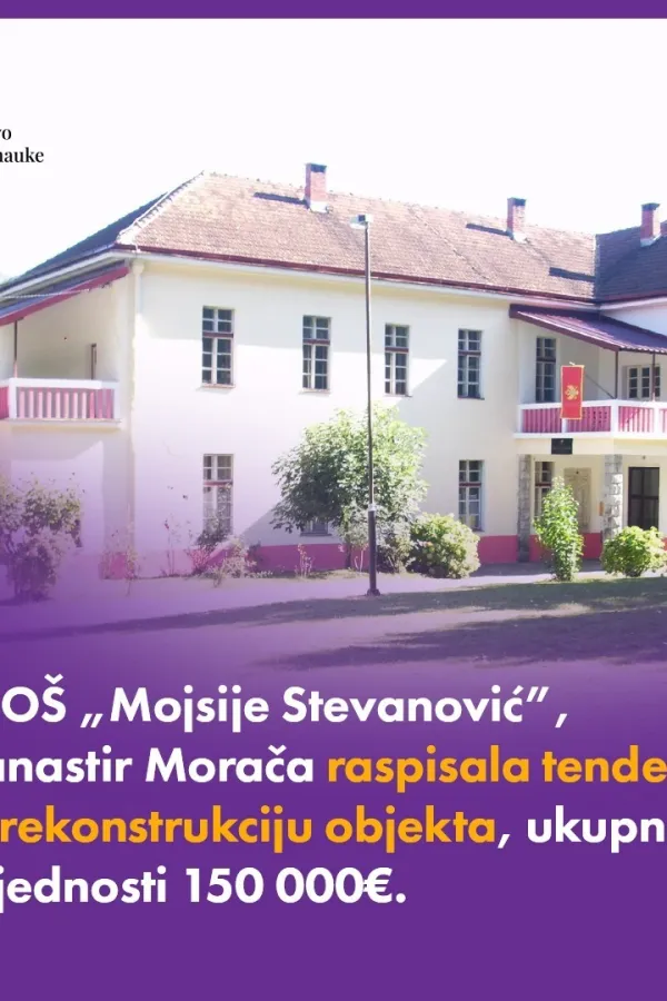 Raspisan tender za rekonstrukciju O&Scaron; "Mojsije Stevanović"